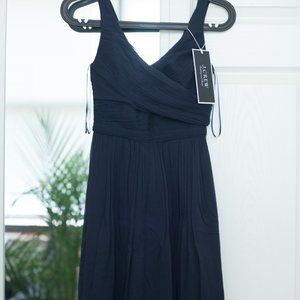 J. Crew Heidi Silk Chiffon Dress navy